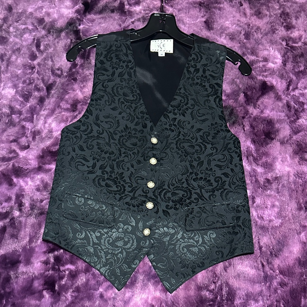 Ice Black Vest with Subtle Patterns